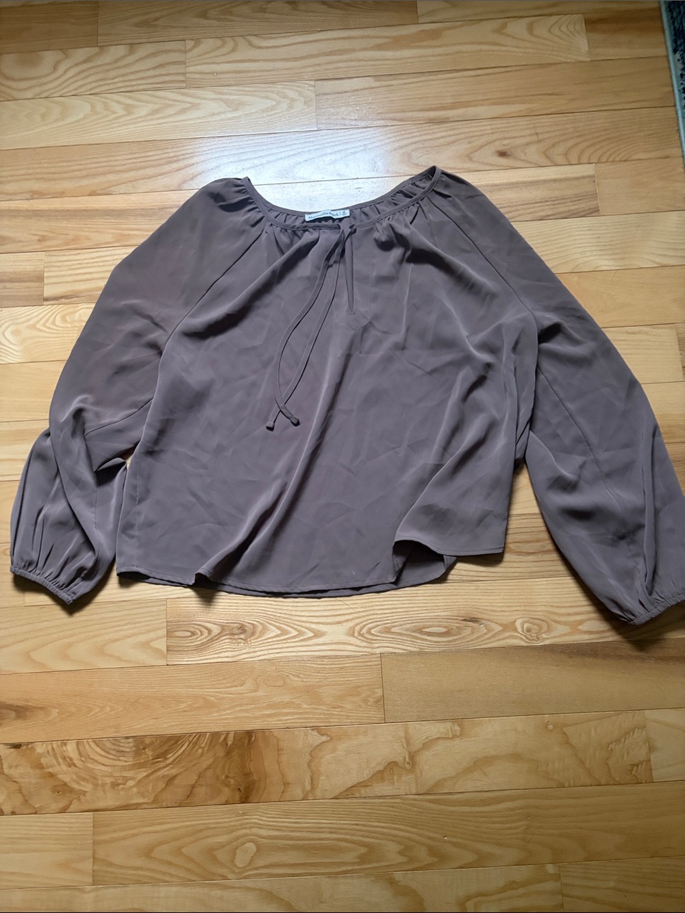 Abercrombie Women's Mauve Long-Sleeve Peasant Blouse sz M